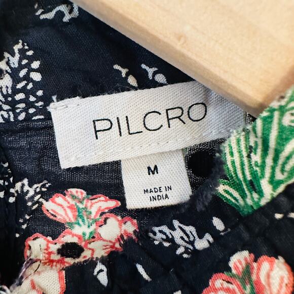 ANTHROPOLOGIE Pilcro Black & Pink Floral Swing Dress – Medium - Picture 9 of 12